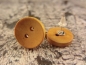 Preview: Rustikale Natur Holz Knopf Ohrstecker Button Roh